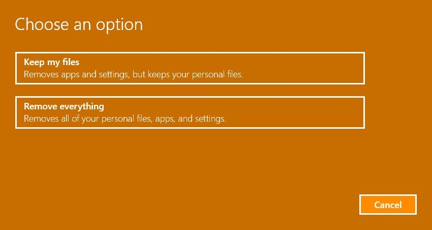 Windows 10 Security Guide - Choose Recovery Options