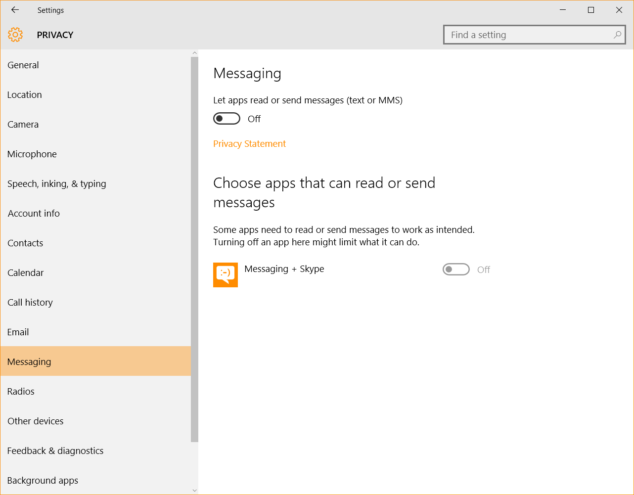 Windows 10 Security Guide - Messaging Privacy Settings