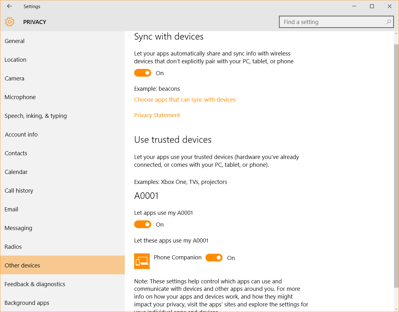 Windows 10 Security Guide - Other Devices Privacy Settings