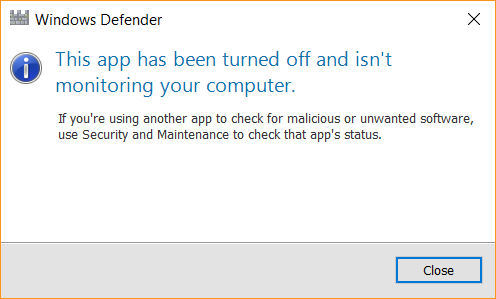Windows 10 Security Guide - Windows Defender Turned Off