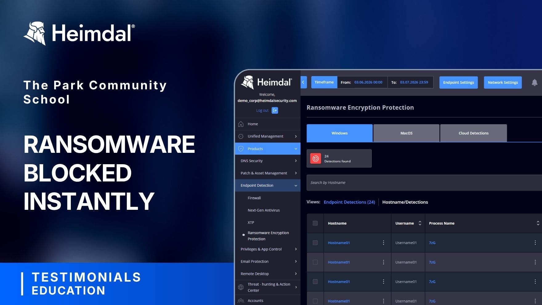 Ransomware Blocked Instantly for the Park Community School 